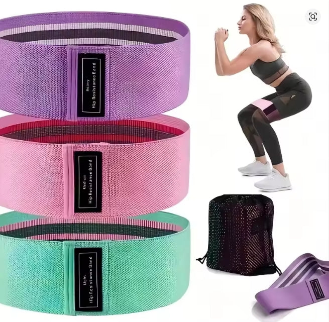 Bandas Elásticas de Resistencia | Pack 3 niveles – Glúteos, Piernas y Abdomen
